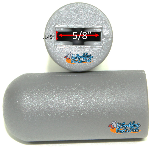GRAY 5/8" FLAT WHEEL LOCK HANDLE RUBBER TIP. INVACARE TYPE.