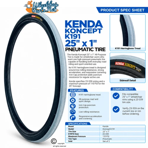 Kenda Koncept 25" x 1" (23-559) All-Purpose Tire | Set of 2