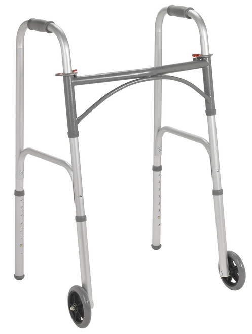 Drive Folding Walker, Two Button with 5" Wheels Drive Folding Walker, Two Button with 5" Wheels