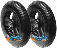 CW112 6 x 1 1/4" Hollow Spoke Caster Wheel Urethane Rib Tire. Sold as Pairs.