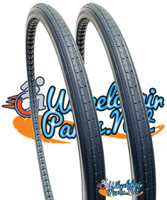 AL205 22" X 1 3/8" - 1/4" URETHANE ROUND AEROFLEX TIRE DARK GRAY. SOLD AS PAIR