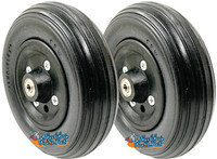 7 X 2"  QUICKIE CASTER WHEEL WITH BLACK URETHANE RIB TIRE - SOLD AS PAIR