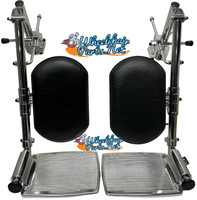 SET OF 2 ELEVATING LEG REST  WITH 1 3/8" PIN SPACING &  ALUMINUM (HD) FOOT PLATE