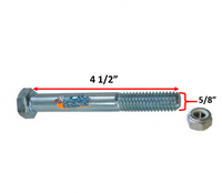 5/8" x 4 1/2" STANDARD AXLE WITH NYLOCK NUT.