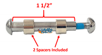 AX021  Caster Fork Axle, 5/16" With Spacers  x 1 1/2". Sold as Pair