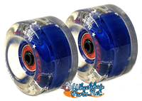 CW098 Volcanic Self Light-Up "Dazzle" Skate Wheel, 58x32mm. Navy Blue  Hub