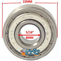 B15P- 8mm X 22mm x 9mm Ext Race  PRECISION CASTER  REF #608-Z. Sold as Pack of 4