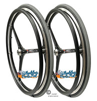 SET of X-CORE 24" (540m) 3 Spoke Wheel With GREY Primo Racer Tires