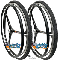 SET of X-CORE 24" (540m) 3 Spoke Wheel With Schwalbe Marathon Tires