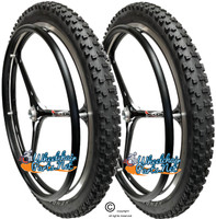 SET of X-CORE 24" (540m) 3 Spoke Wheel With Kenda Nevegal Tires