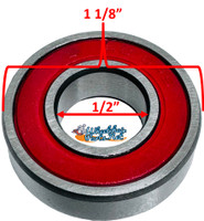 1/2" x 1 1/8" CERAMIC BALL PRECISION  REAR WHEEL BEARINGS - PACK OF 4