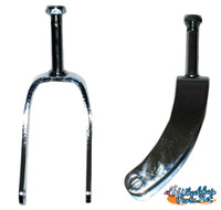 CF035- INVACARE 8" CHROME STEEL CASTER FORKS. FITS 7/16" AXLE. SOLD IN PAIRS
