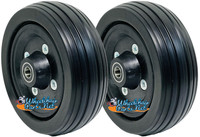 6x2 Caster Wheel With BLACK Rib Tire and 7/16" Bearings. Sold as Pair