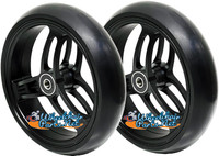 6x1 1/2" Sentinel Caster BLACK Wheel With Soft Polyurethane Tire & 5/16" Bearings