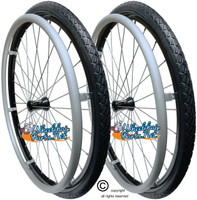 26"x 1" (590) - SPINERGY 30 SPOKE REAR WHEEL WITH SOLID SHOX G2 ALL TERRAIN TREAD