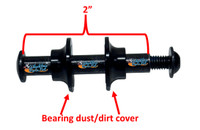 AX015  5/16" ID x 2 Long " Axles With Bearing Covers. Sold as Pair