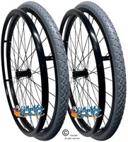 SET of 2,  24" (540mm) 36 Spoke Rim with SHOX G Solid Tire in Grey Color