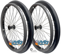 20" x 1" Sun L20 Rim With SHOX Solid Herringbone Tire. Set of 2 Wheels