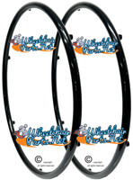 PR094P-  X-Core 3 Spoke 25" (559) Vinyl Coated Black Pushrim with 6 Rivnuts. Sold as pair