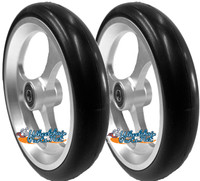 6" X 1- Aluminum 3 Spoke wheel / Soft Urethane Tire with 5/16" bearings. Sold as Pair