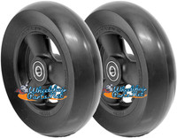 6" X 1 1/2" Composite Wheel and Soft Urethane Tire with 5/16" bearings. Sold as Pair