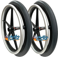 20" X 1 3/8" X-CORE 5 SPOKE WHEEL WITH SOLID TIRE. SOLD AS PAIR