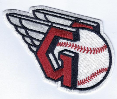 Cleveland Guardians; 10.58cm Wide x 8.89cm Tall; 100% Embroidery on Twill + Tetoron; Knife Cut to Shape; Collector Patch Backing (UPC # 818437036574)