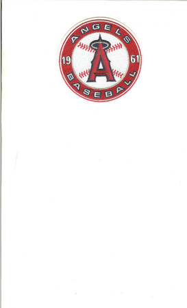 Los Angeles Angels Baseball 1961 Home Sleeve Patch;; 4" Round; Embroidery on 1/8" White Twill Border; Die Cut to Shape; Collector Patch Backing  (UPC 813300010231)