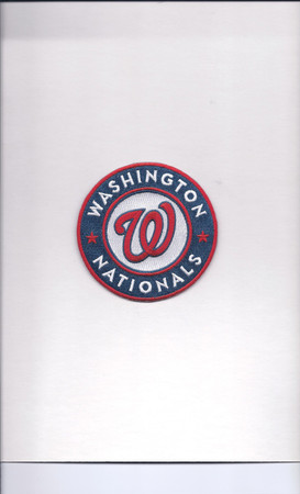 Washington Nationals Sleeve Patch;4" Round;100% Embroidery/Knife Cut to Shape; Collector Patch Backing  (UPC 813300011771)