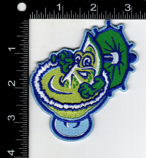 El Paso Margaritas Special Event 19; 3.5" Tall x Proportional Wide; 100% Embroidery; Knife Cut to Shape; 4220 Heat Seal Backing with Pressure Sensitive Strip (Official PLP Packaging with UPC # 818437030138)