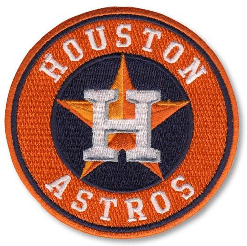 Houston Astros Home (Orange); 4" Round; 100% Embroidery; Knife Cut; Collector Patch Backing (UPC # 813300014192)