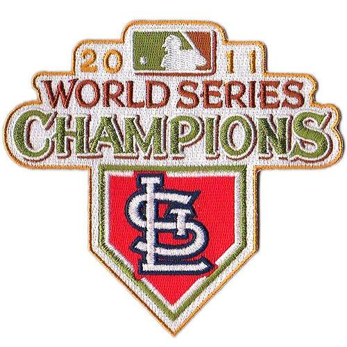 St Louis Cardinals  World Series Champions 2011; 4 1/2" Tall; 100% Embroidery; Knife Cut to Shape; Collector Patch Backing (UPC # 813300012587)