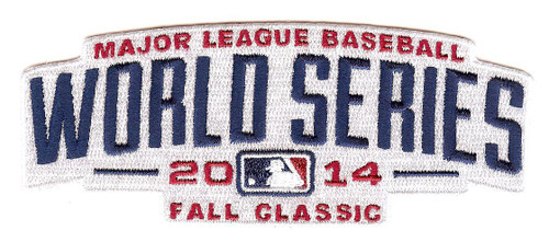 World Series Fall Classic 2014 ; 2 1/16" Tall x 5" Wide; 100% Embroidery; Knife Cut to Shape; Collector Patch Backing (UPC # 813300017117)
