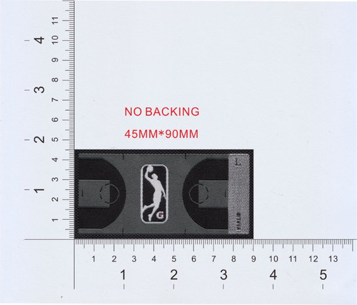 NBA G League Men's Jock Tag; 45mm Tall x 90mm Wide; Woven; Laser Cut; No Backing