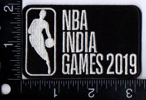 NBA India Games 2019; 8cm Wide x 5.1cm Tall; 100% Embroidery; Knife Cut; 4220 Heat Seal Backing ...