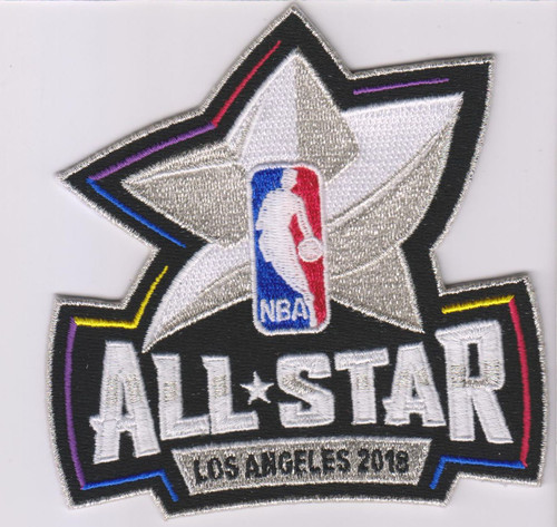 NBA All Star Los Angeles 2018; 4" Wide; 100% Embroidery; Knife Cut to Shape; 4220 Heat Seal Back...
