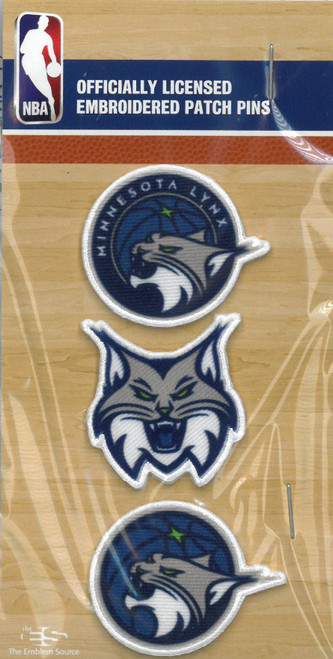 Minnesota Lynx (Women's NBA); 3 Piece Pin Set; 3" Wide x 6" Tall Backer Card in Poly Bag; 1.5"  ...