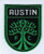 Austin FC Primary; 3" Tall; 100% Embroidery; Knife Cut to Shape; 4220 Heat Seal Backing (UPC# 818437032828)