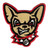El Paso Chihuahuas Dog Head Home Cap Logo; 4" Tall; 100% Embroidery; Knife Cut to Shape; Hard Plastic Backing w/Milb Label (UPC # 818437020016)