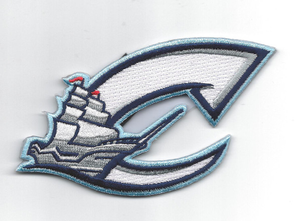 Columbus Clippers "C" with Ship; 4" Wide; 100% Embroidery; Knife Cut to Shape; Collector Patch Backing/PACKAGED (UPC # 813300016103)