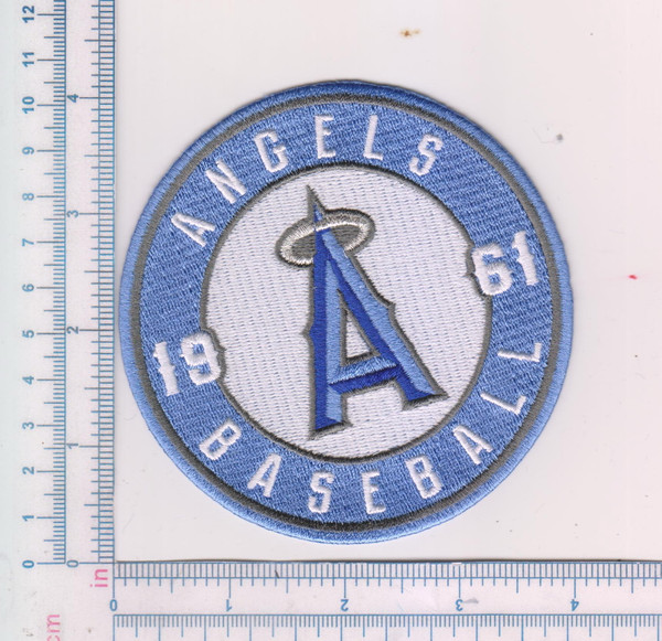 Los Angeles Angels Fathers Day; 101.6mm Round; 100% Embroidery on Twill + Nylon; Knife Cut to Shape; Collectors Patch Backing (UPC # 818437020658)