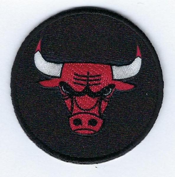 Chicago Bulls; 47mm Round; Sublimation/Embroidery; Knife Cut; 4220 Heat Seal Backing