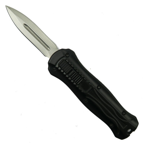 The Knave Black Cali OTF Automatic Knife, Satin Dagger Blade