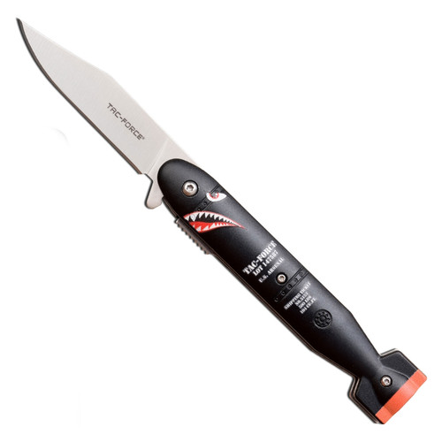 Tac-Force Shark Tooth Bomb Assist Knife, Satin Blade