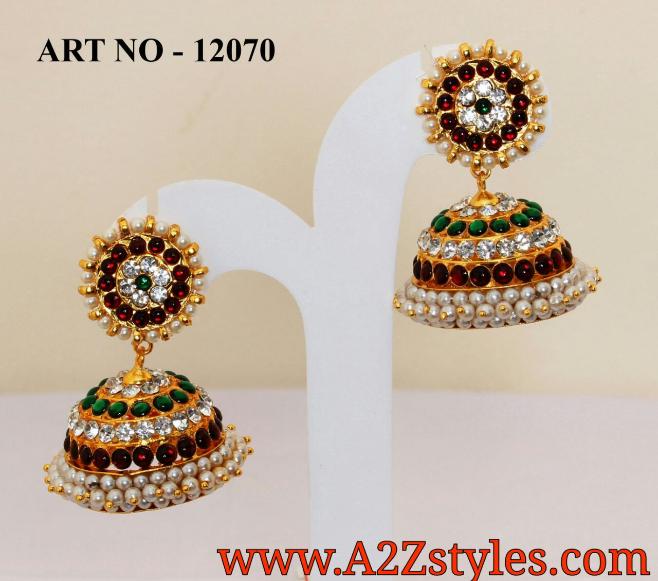 Kairavi- Kemp pipe Neckwear with earrings - south indian customised fu –  Zivara Fashion