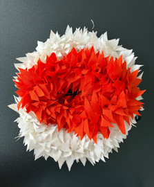 k-cut white and orange cloth flower-001