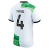 Liverpool Away Stadium Shirt 2023-24 with Virgil 4 printing-White