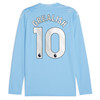 Manchester City Home Shirt 2023-24 Long Sleeve with Grealish 10 printing-Sky Blue