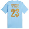 Manchester City Home Authentic Shirt 2023-24 with Champions of Europe 23 printing-Sky Blue