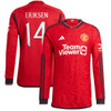 Manchester United Cup Home Authentic Shirt 2023-24 Long Sleeve with Eriksen 14 printing-Red